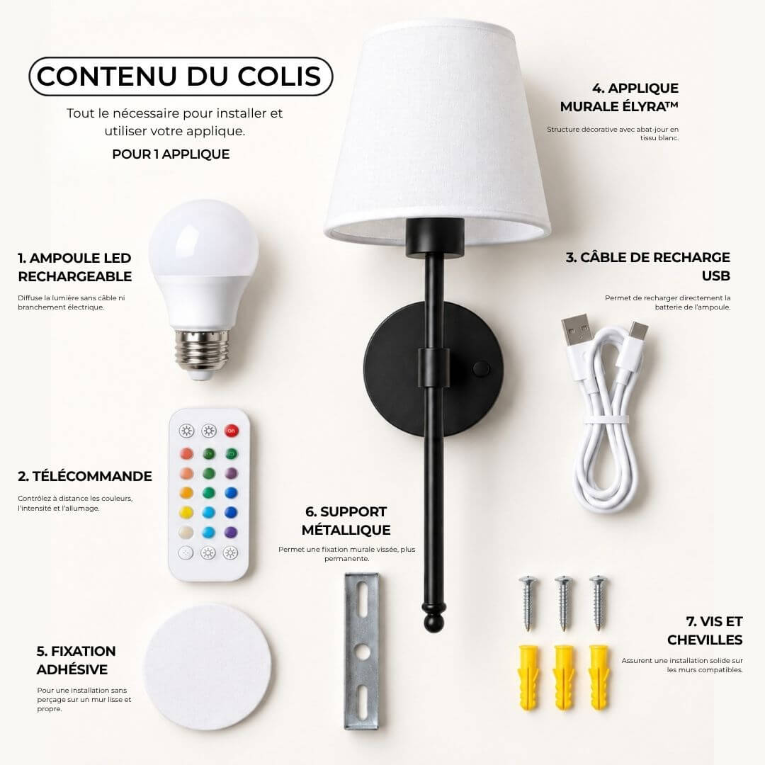 Élyra™ - Applique Murale Sans Fil
